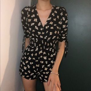 Topshop Floral Print Playsuit